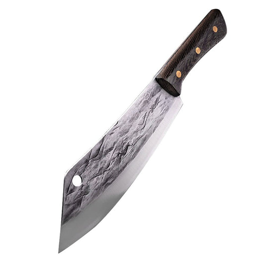 REAL CHOPPER 8" CHEF HAMMER PATTERN POINTED CLEAVER WITH WENGE HANDLE
